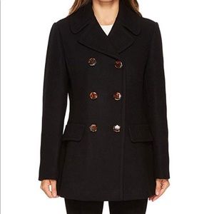 Kate Spade bow-back wool peacoat black size small